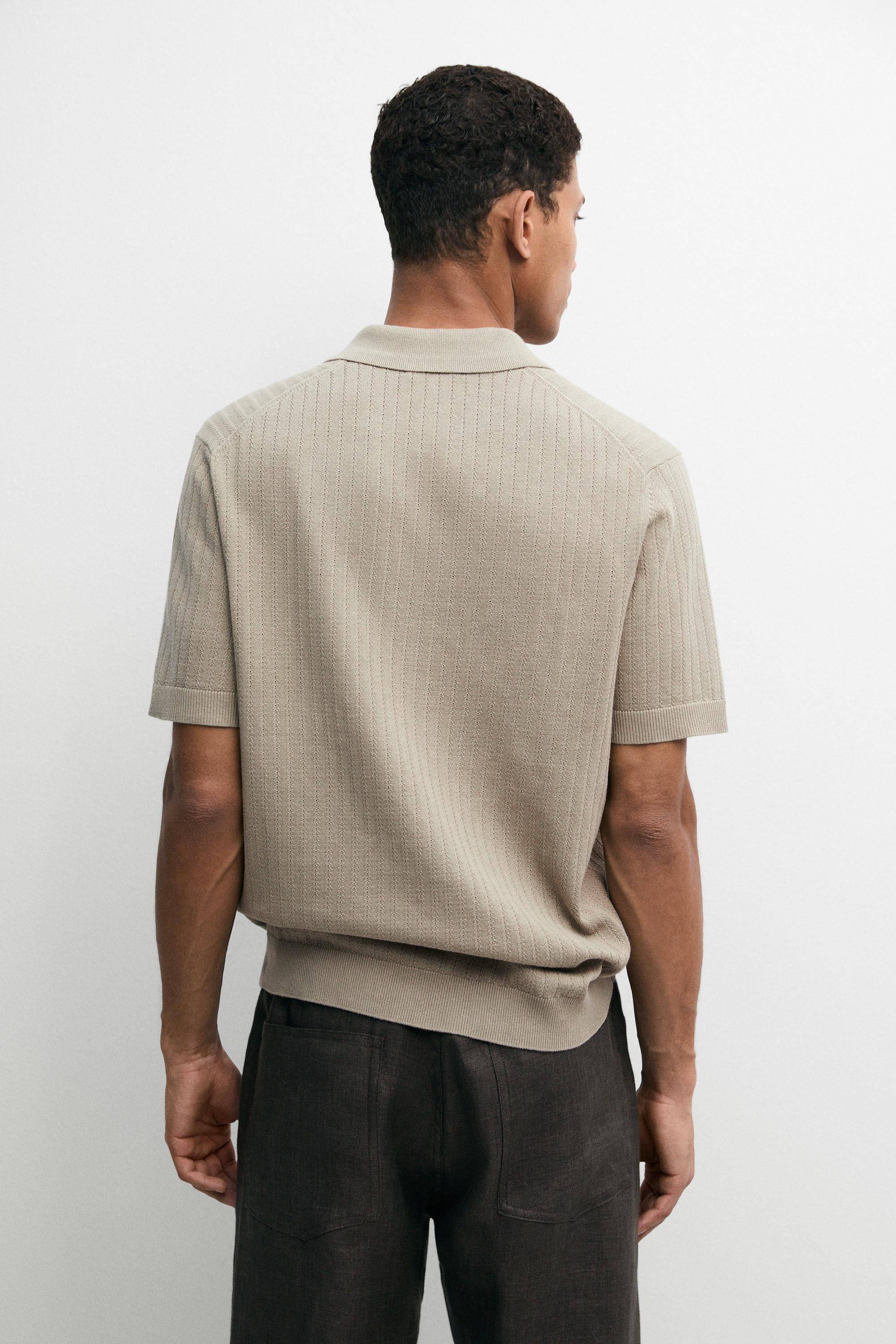 Pull polo en maille ajourée